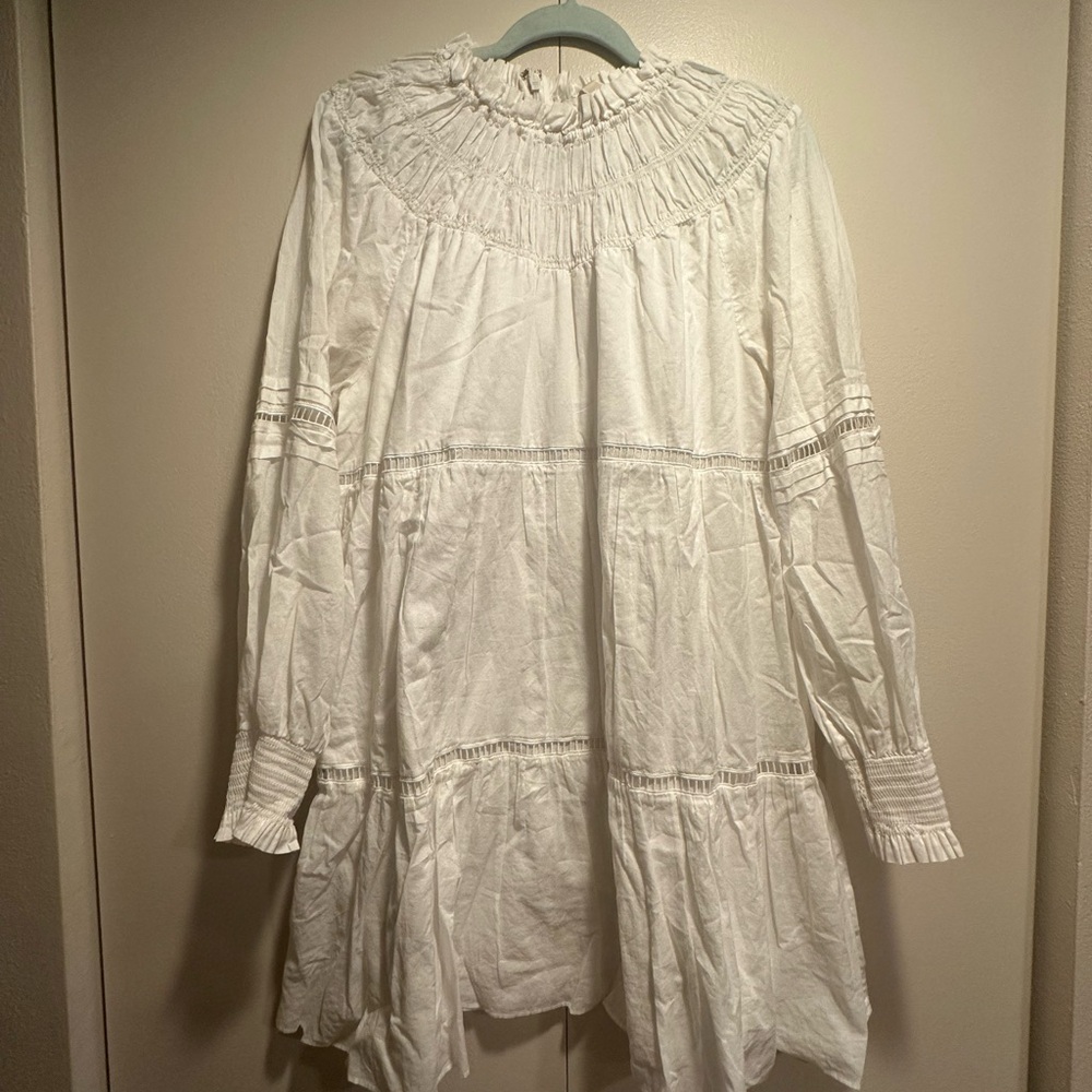 MICHAEL Michael Kors White Ruffled Smocked Blouse